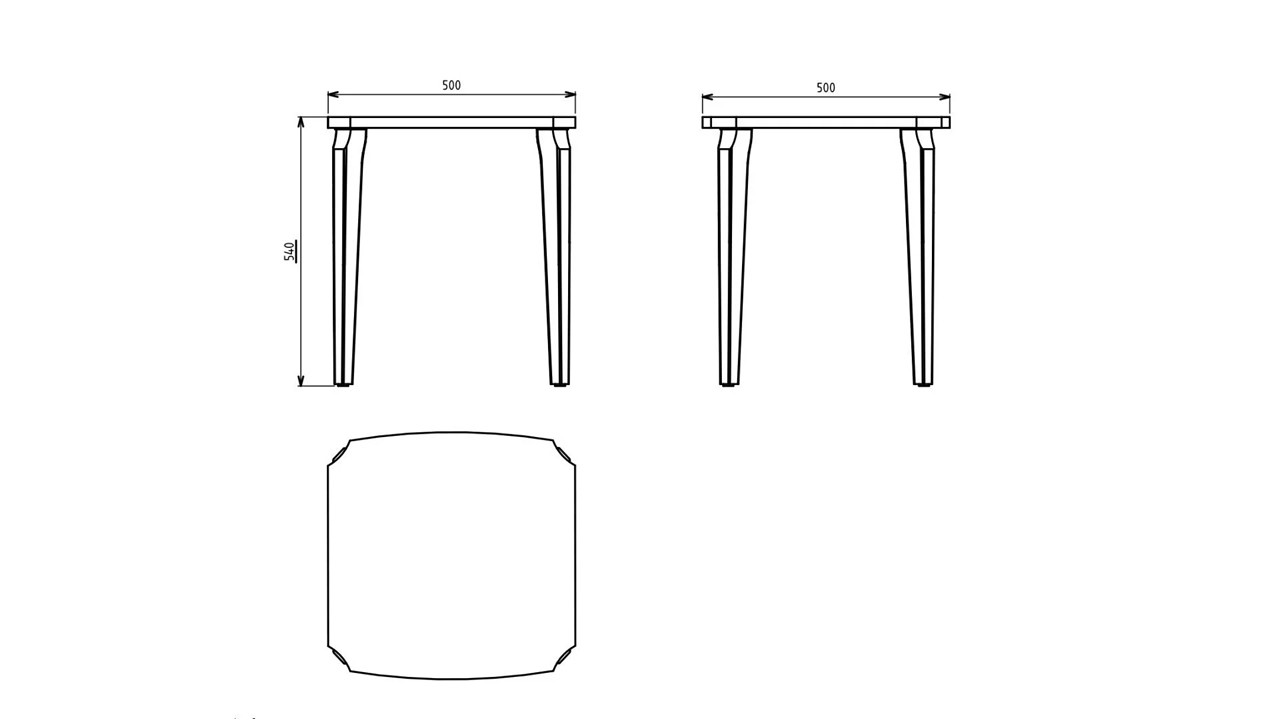 Masuta Cafea de colt Leny, 50x50x54cm, Blat Mdf, Alb BELLONA Masuta de Colt 22LEY3306FDFD
