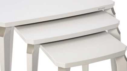 Masute Cafea Zigon Leny, 43X40X54cm, Picior alb, Blat Mdf, set 3 bucati BELLONA Masuta Zigon 22LEY3304FDFD