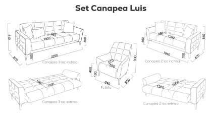 Set canapea Luis 3+1 Seturi canapele