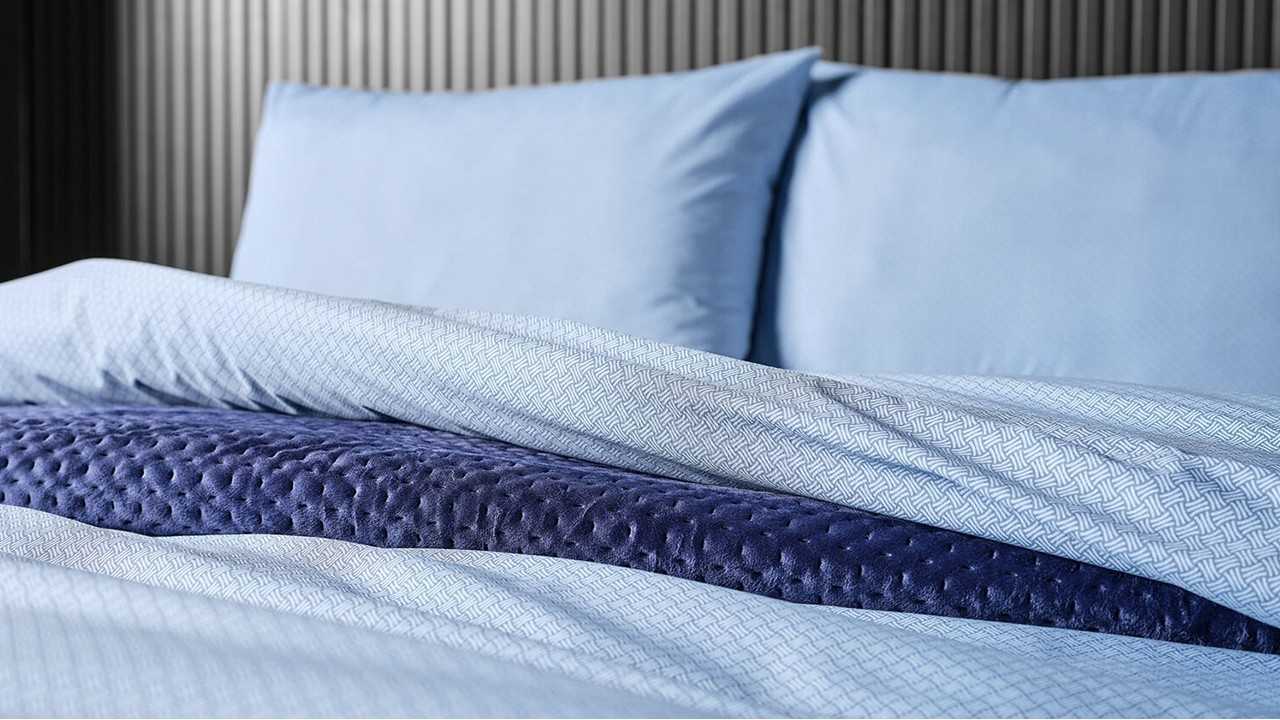 Set Lenjerie de pat Pure Touch Double, Albastru DOQU Lenjerie de pat