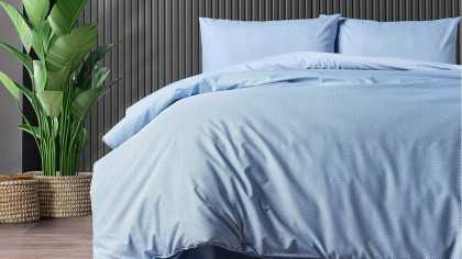 Set Lenjerie de pat Pure Touch Double, Albastru DOQU Lenjerie de pat