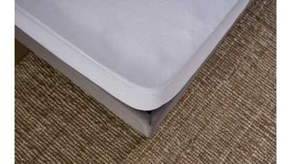 Husa Perla Alez Bumbac Fitted Impermeabila, 120X200cm, Alb DOQU Husa Alez