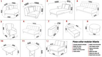 Modul Canapea 3 locuri Atlanta fara brate BELLONA Magazin