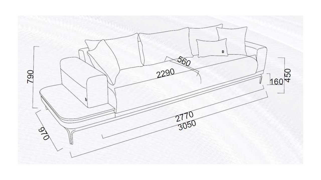 Canapea Extensibila 4 locuri cu Masuta integrata stanga Estella BELLONA Canapele 20ETE4L00400001