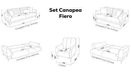 Set Canapea Extensibila Fiero Living