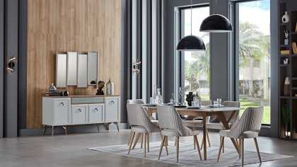 Set Masa Fixa cu 6 Scaune Valencia O U T L E T SHOWROOM-23VAA63230220001-22VAA24003