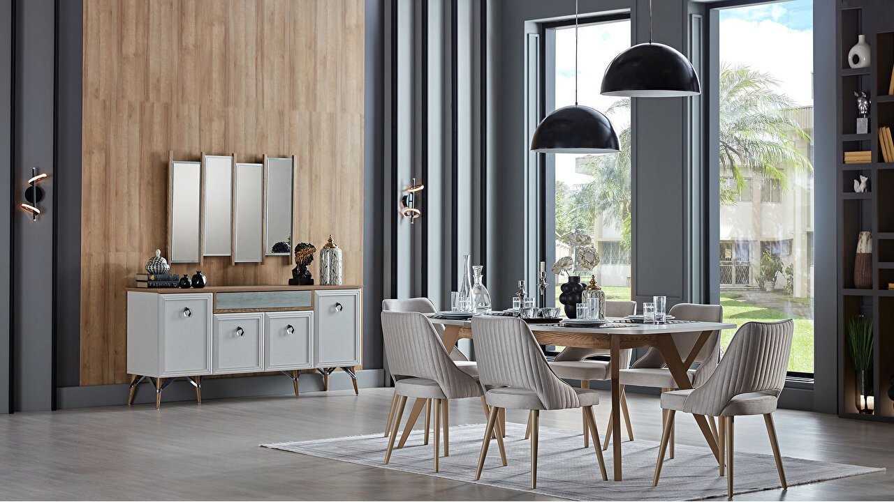 Set Masa Fixa cu 6 Scaune Valencia O U T L E T SHOWROOM-23VAA63230220001-22VAA24003